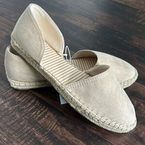 Gap d’Orsay neutral beige espadrilles summer beach resort comfort  slip on shoes